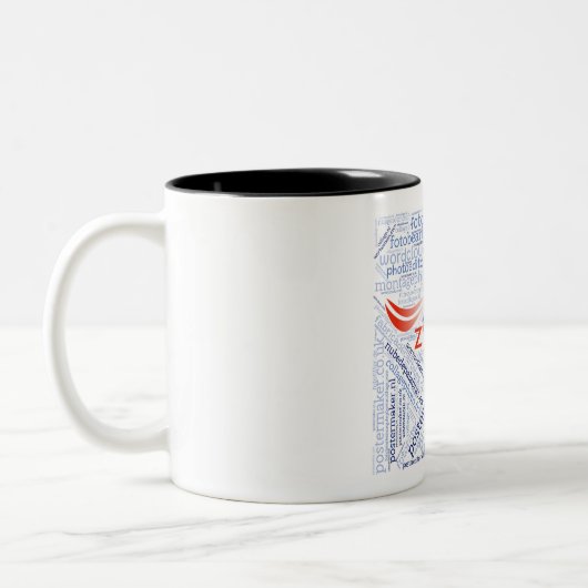 Two-tone mug (square) tweekleurige koffiemok (Links)