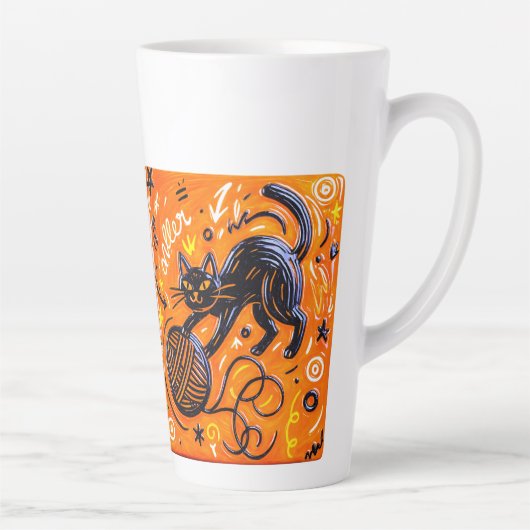 Two-Tone Neon Cat Latte Mok (Rechts)