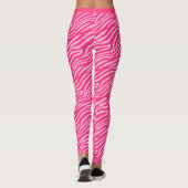 Two Tone Neon Pink Tiger Stripe Patroon Gym Leggings (Achterkant)