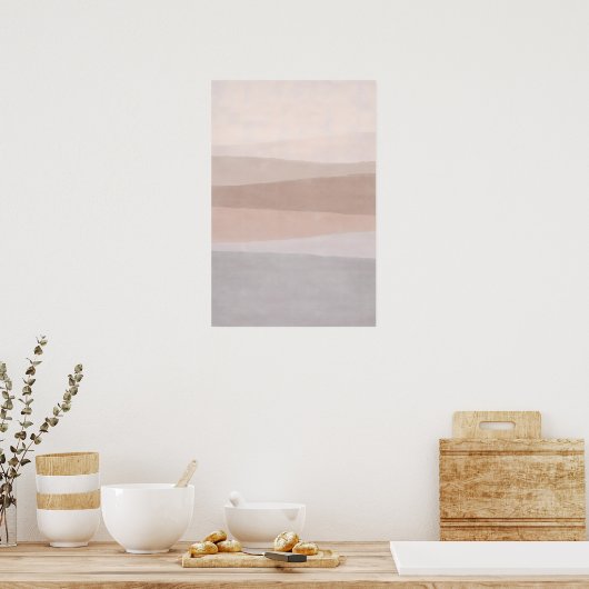 Two-Tone Neutral Abstract Minimal Modern Horizon Poster (Keuken)