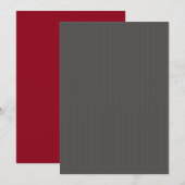 Two-Tone Red en Charcoal Grey Invitation Kaart (Voorkant / Achterkant)