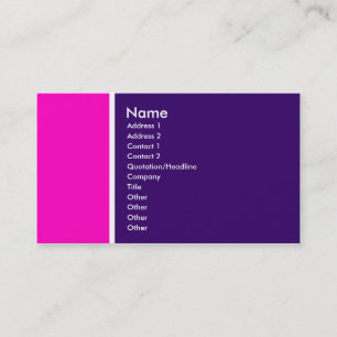 Two Tone (roze en diep Paarse) Visitekaartje