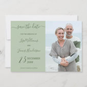 Two-Tone Sage Green Custom Photo Sla de datum op Kaart (Voorkant)