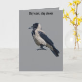 Two-Tone Sentinel Black Hooded Crow Kaart (Gele Bloem)