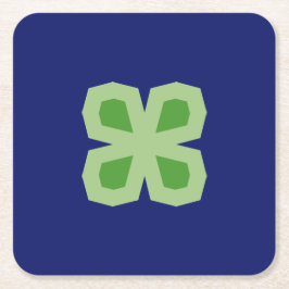 Two-toned hoekige four-Leaf klaver Kartonnen Onderzetters