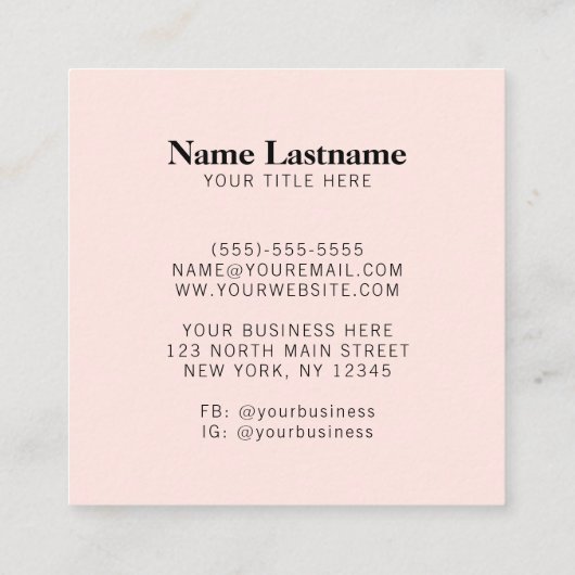 Two Toned Modern Logo Vierkante Visitekaartje (Achterkant)