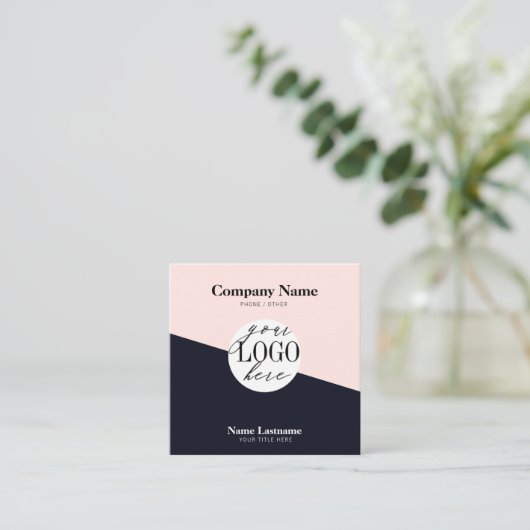 Two Toned Modern Logo Vierkante Visitekaartje (Staand voorkant)