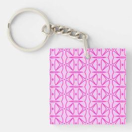 Two Toned Pink Pattern Acrylic Keychain