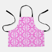 Two Toned Pink Pattern All-Over Print Apron Schort (Voorkant)