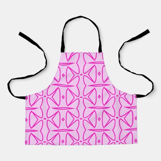 Two Toned Pink Pattern All-Over Print Apron Schort (Voorkant)