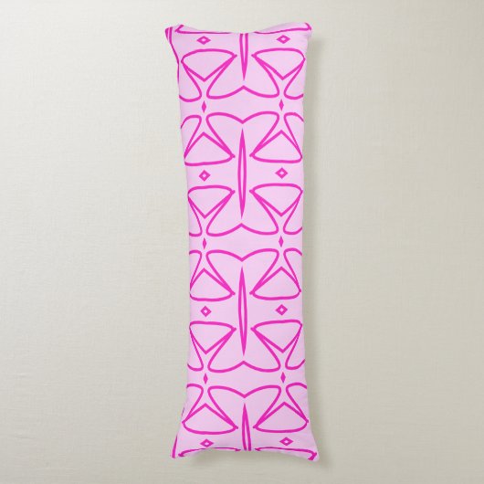 Two Toned Pink Pattern Body Pillow Lichaamskussen (Voorkant Verticaal)