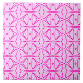 Two Toned Pink Pattern Ceramic Tile Tegeltje