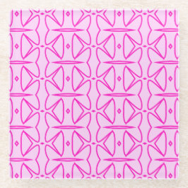 Two Toned Pink Pattern Coaster Glazen Onderzetter