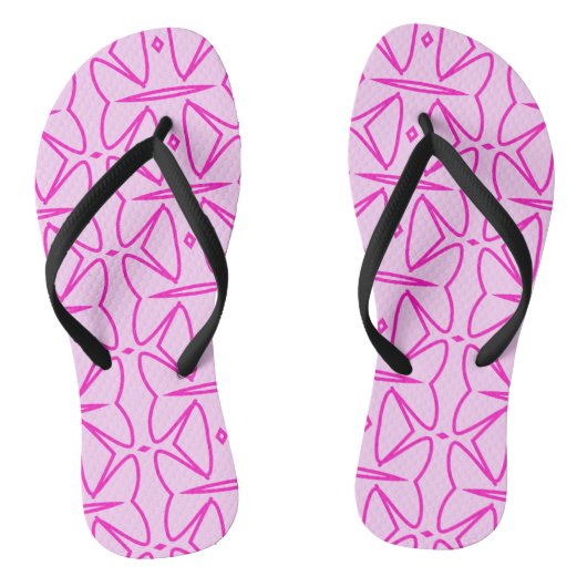 Two Toned Pink Pattern Flip Flops (Voetbed)