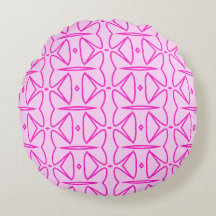 Two Toned Pink Pattern Round Pillow
