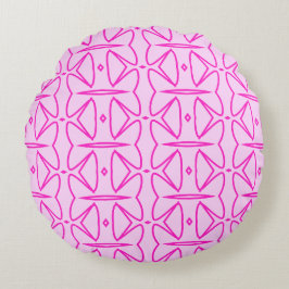 Two Toned Pink Pattern Round Pillow Rond Kussen