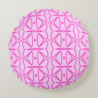 Two Toned Pink Pattern Round Pillow Rond Kussen