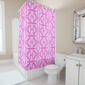 Two Toned Pink Pattern Shower Curtain Douchegordijn (In situ)