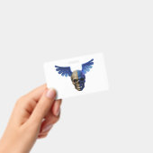 Two-Toned Skull with Blue Stylized Wings Badge (Handheld)