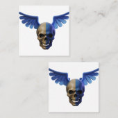 Two-Toned Skull with Blue Stylized Wings Contactkaartje (Voorkant / Achterkant)