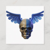 Two-Toned Skull with Blue Stylized Wings Contactkaartje (Achterkant)