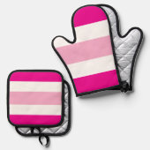 Two Tones Stripes Ovenwant & Pannenlap Set (Voorkant / Achterkant)