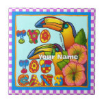 Two Toucans Tegeltje<br><div class="desc">Two Toucans tile by ArtMuvz Illustration. Matching toucans apparel and beach gifts.  To personalize  add your name or add text instead.  Customize this  Toucan tile to make it uniquely yours or to give as a personalized gift</div>