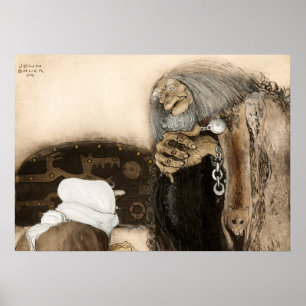 Two Trolls, 1909, van John Bauer Poster