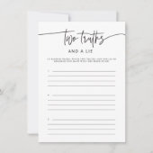 Two Truth & A Lie Vrijgezellenfeest Activiteit Gam Kaart (Voorkant)