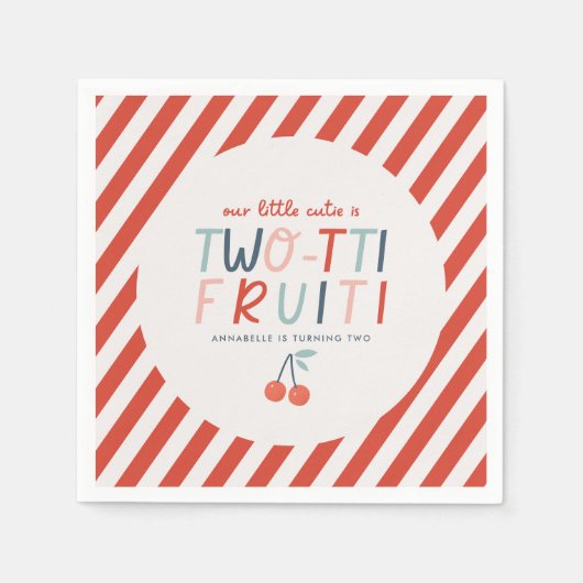 Two-tti Fruiti 2e verjaardagsfeest Schattige Servet (Voorkant)