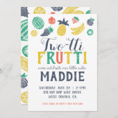 Two-Tti Fruiti tweede verjaardag uitnodiging (Voorkant / Achterkant)