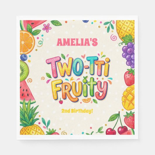 Two-tti Fruitige 2de Verjaardagsfeestje Servet (Voorkant)