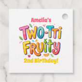Two-tti Fruity 2nd Birthday Party Bedankjes Labels (Achterkant)