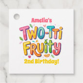 Two-tti Fruity 2nd Birthday Party Bedankjes Labels (Voorkant)