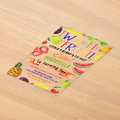 Two-tti Frutti 2de verjaardag Acryl Uitnodigingen (Laagn)