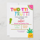 Two-tti Frutti 2nd Girl Birthday Party nodigt uit (Voorkant)