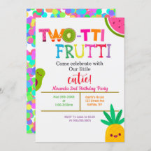 Two-tti Frutti 2nd Girl Birthday Party nodigt uit