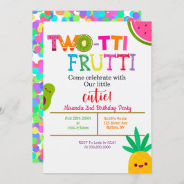 Two-tti Frutti 2nd Girl Birthday Party nodigt uit