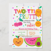 Two-tti Frutti 2nd Girl Birthday Party nodigt uit (Voorkant)