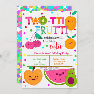 Two-tti Frutti 2nd Girl Birthday Party nodigt uit