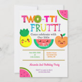 Two-tti Frutti 2nd Girl Birthday Party nodigt uit (Voorkant)