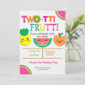 Two-tti Frutti 2nd Girl Birthday Party nodigt uit (Staand voorkant)