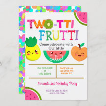 Two-tti Frutti 2nd Girl Birthday Party nodigt uit