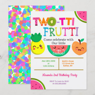 Two-tti Frutti 2nd Girl Birthday Party nodigt uit