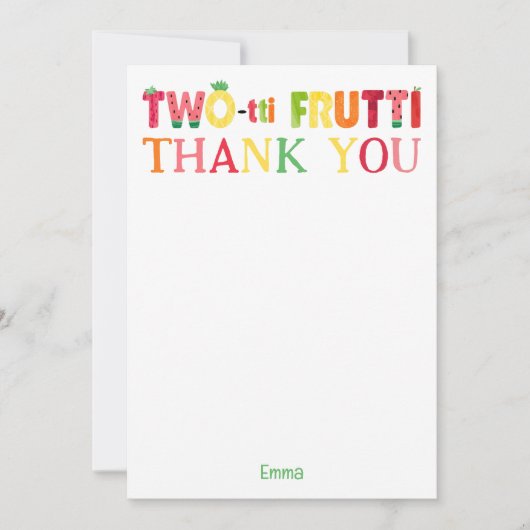 Two-tti Frutti Cutie Fruit 2e Verjaardag Bedankt Kaart (Voorkant)