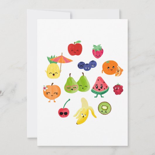 Two-tti Frutti Cutie Fruit 2e Verjaardag Bedankt Kaart (Achterkant)