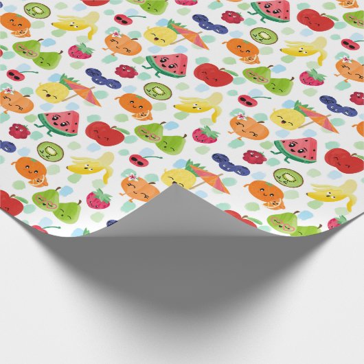 Two-tti Frutti Cutie Fruit 2e verjaardagsfeestje Cadeaupapier (Hoek)