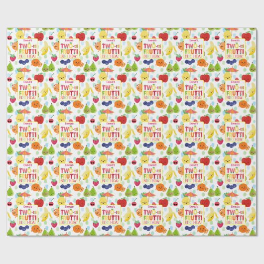Two-tti Frutti Cutie Fruit 2e verjaardagsfeestje Cadeaupapier (Vlak)