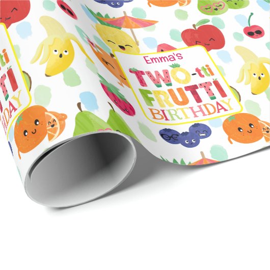 Two-tti Frutti Cutie Fruit 2e verjaardagsfeestje Cadeaupapier (Rol Hoek)