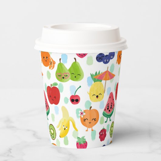 Two-tti Frutti Cutie Fruit 2e verjaardagsfeestje Papieren Bekers (Achterkant)